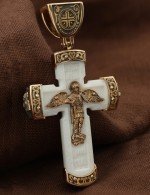 Крест из золота c бивнем мамонта