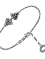 Браслет из белого золота c бриллиантами и лазуритом