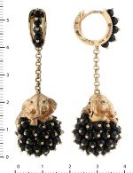 Серьги из золота c эмалью и ониксом