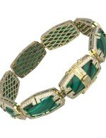 Браслет из лимонного золота c бриллиантами, рубином и малахитом