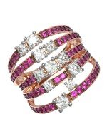 Кольцо из золота c бриллиантами и рубином