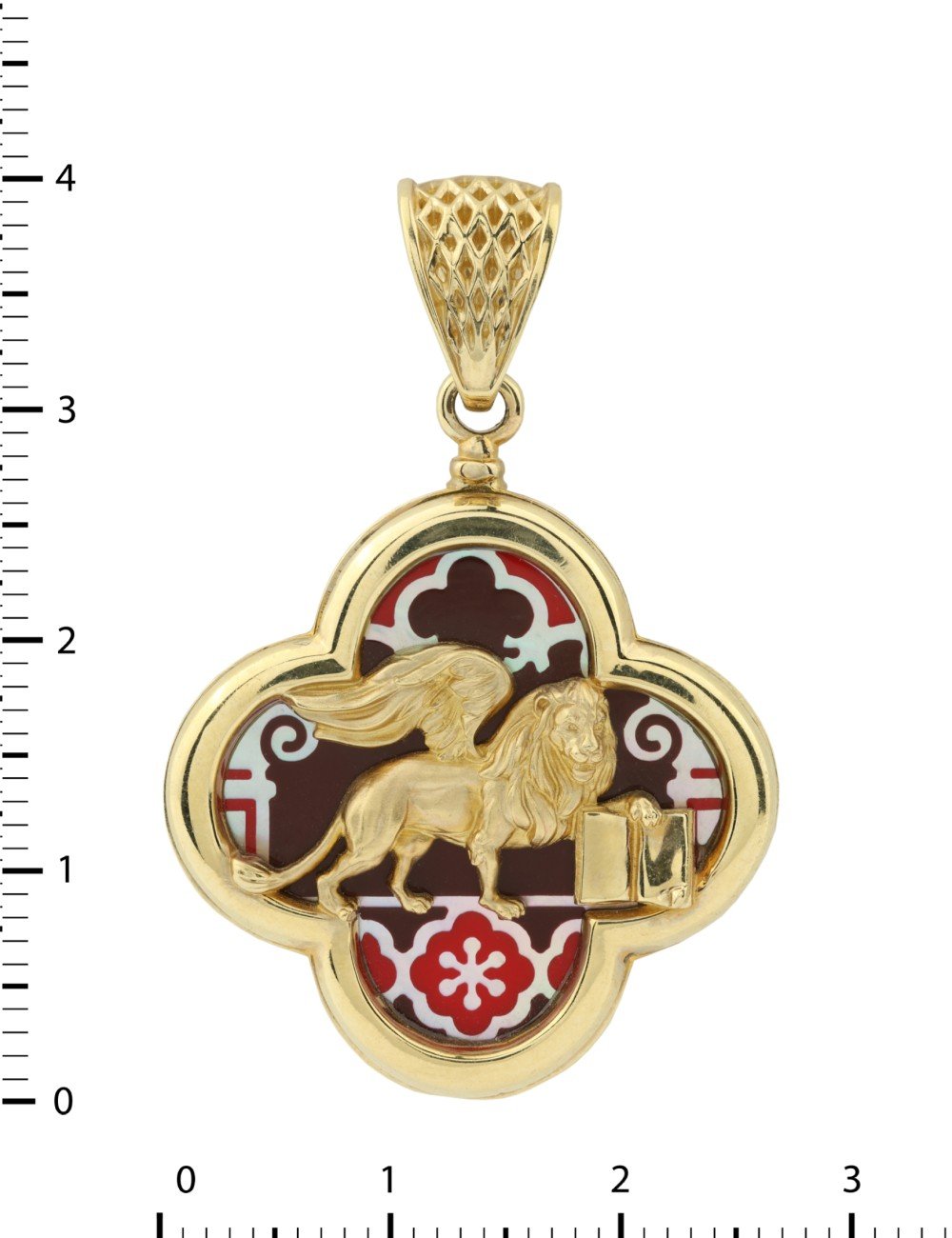 Подвеска из лимонного золота c эмалью и перламутром