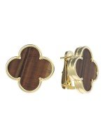 Серьги из лимонного золота c тигровым глазом