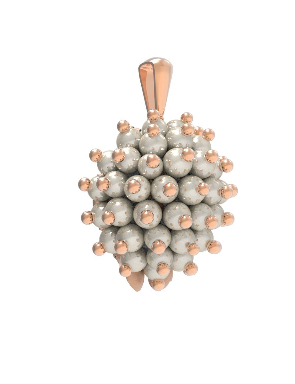 Подвеска из золота c эмалью и жемчугом