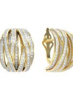 Серьги из лимонного золота c фианитом