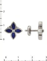 Серьги из белого золота c бриллиантами и лазуритом