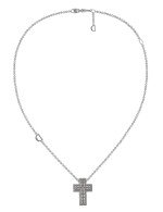 Крест из белого золота c бриллиантами