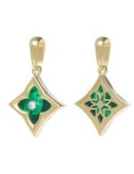 Подвеска из лимонного золота c бриллиантами и малахитом