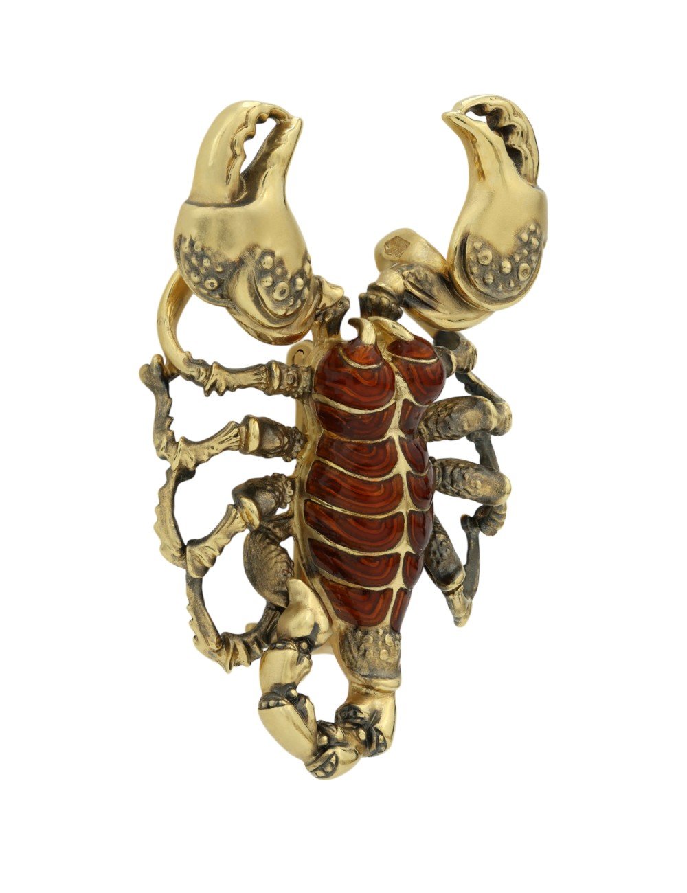 Брошь из лимонного золота c эмалью