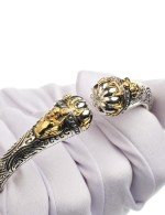 Браслет из серебра и золота c бриллиантами и рубином