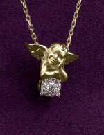 Колье из лимонного золота c бриллиантами