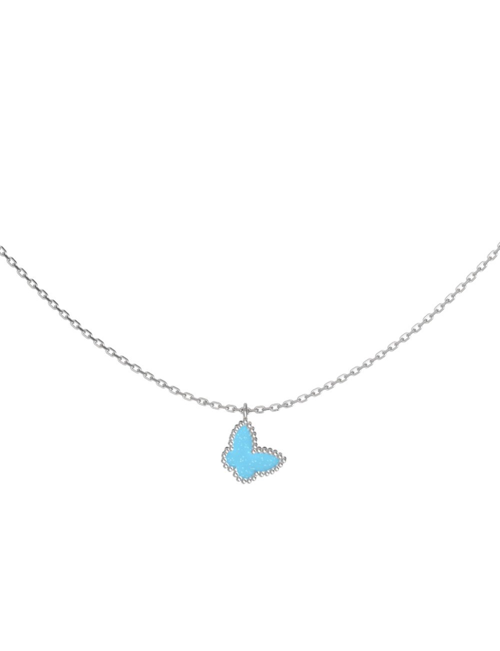 Колье из белого золота c бирюзой