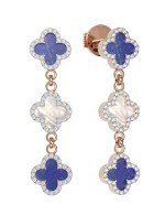 Серьги из золота c бриллиантами, лазуритом и перламутром