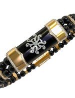 Браслет из лимонного золота c бриллиантами и ониксом