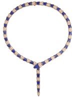 Колье из золота c бриллиантами и лазуритом