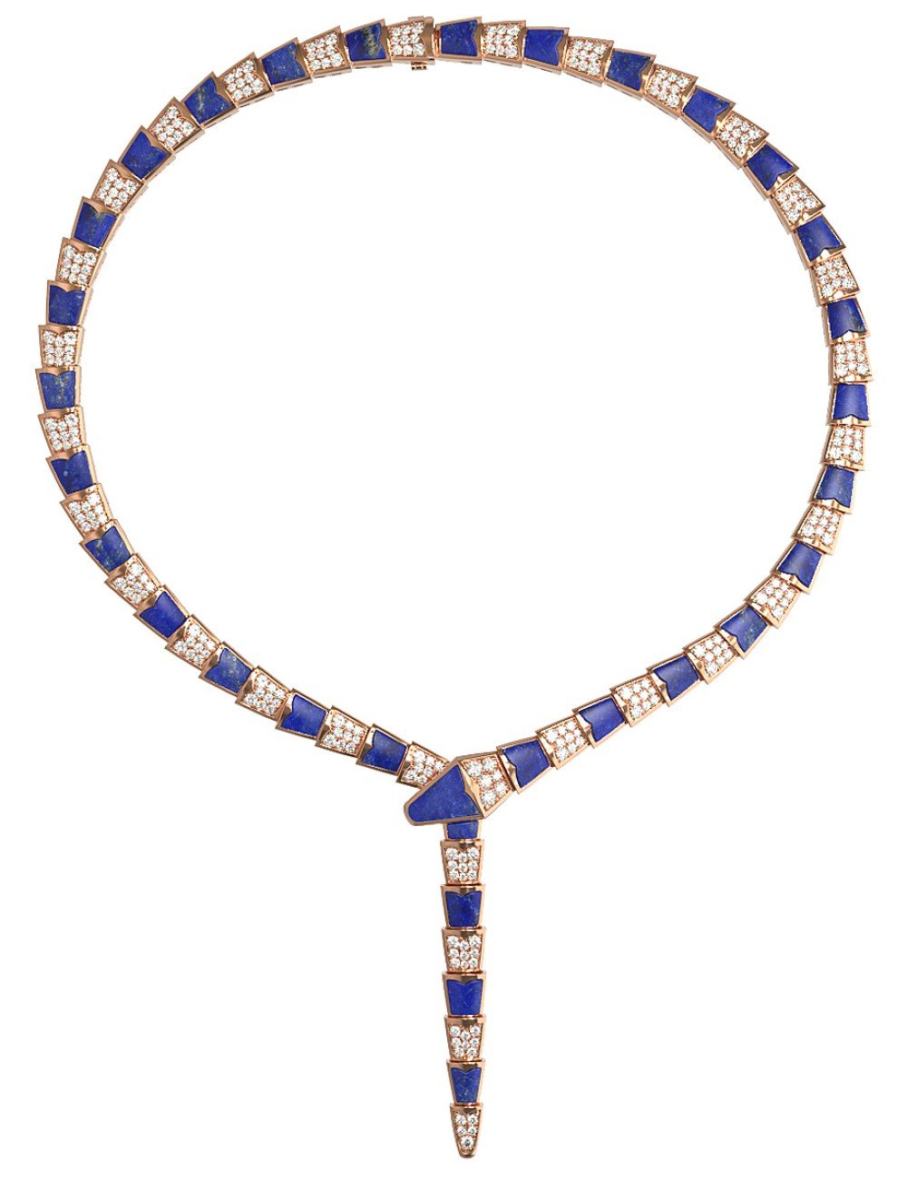 Колье из золота c бриллиантами и лазуритом