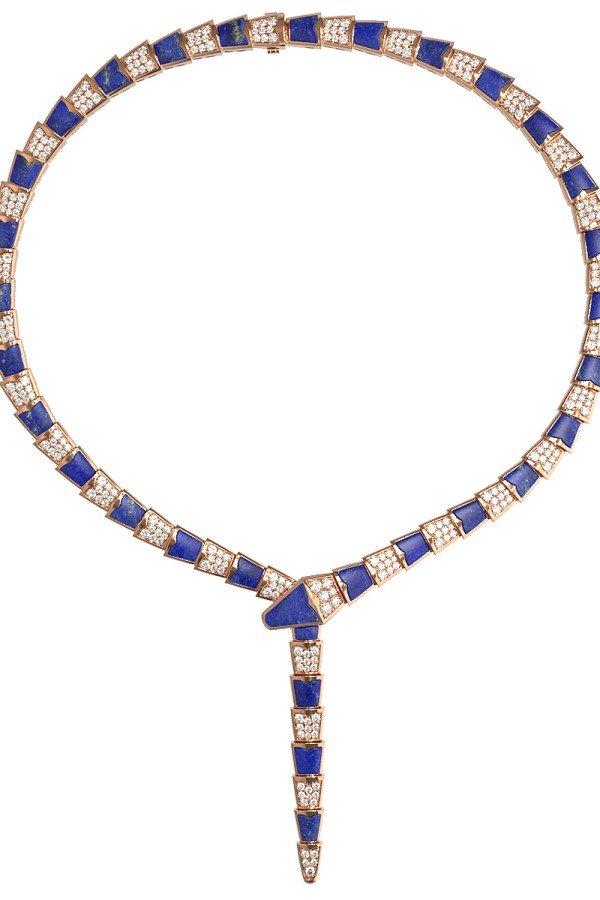 Колье из золота c бриллиантами и лазуритом