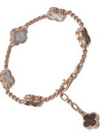 Браслет из золота c тигровым глазом и перламутром