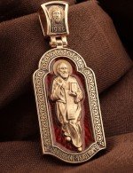 Образок из золота c эмалью