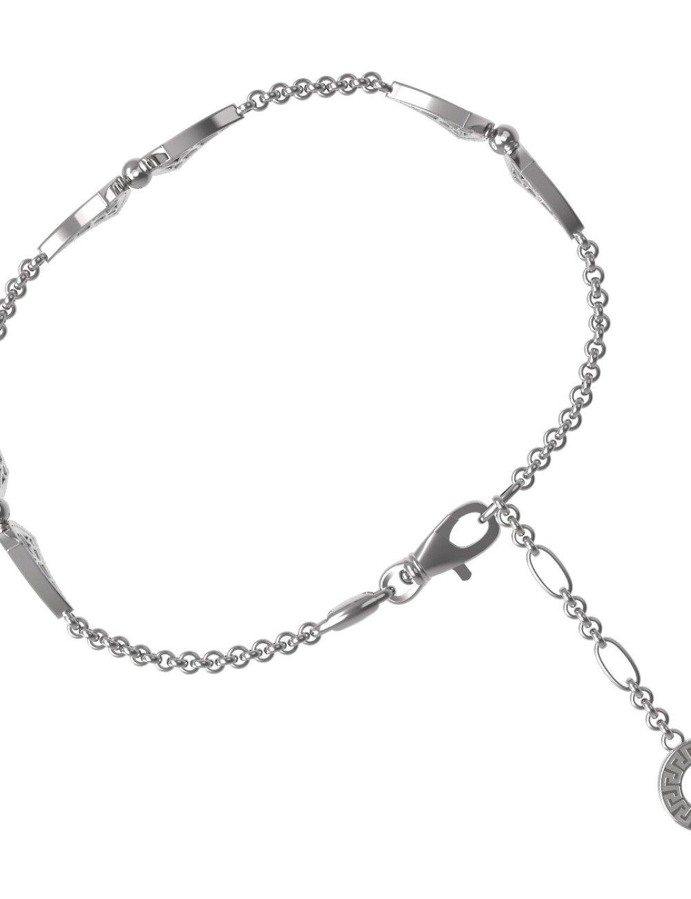 Браслет из белого золота c бриллиантами и ониксом