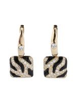 Серьги из лимонного золота c эмалью и бриллиантами