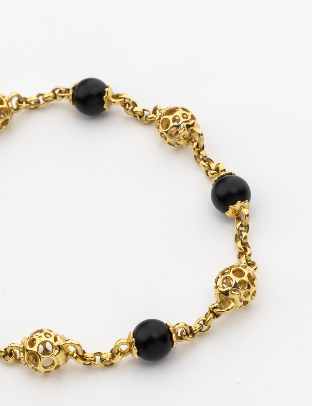 Браслет из лимонного золота c ониксом