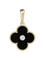 Подвеска из лимонного золота c бриллиантами и ониксом