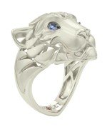 Кольцо из белого золота c сапфиром и рубином