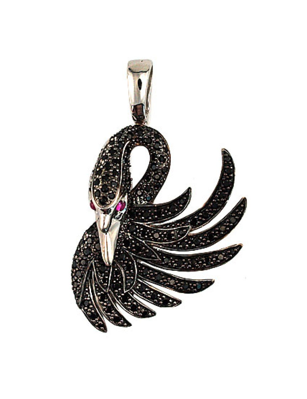 Подвеска из белого золота c фианитом