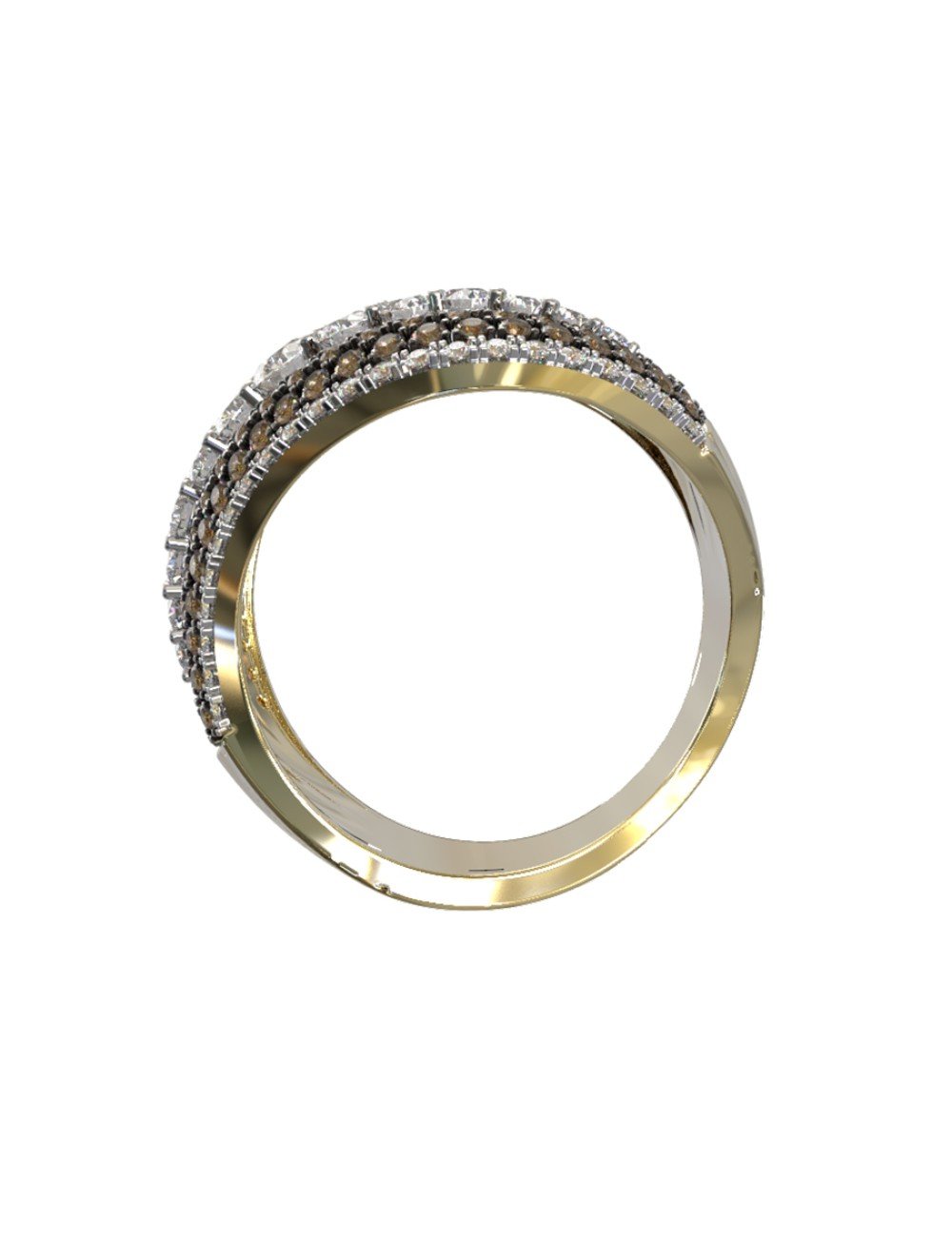 Кольцо из лимонного золота c бриллиантами