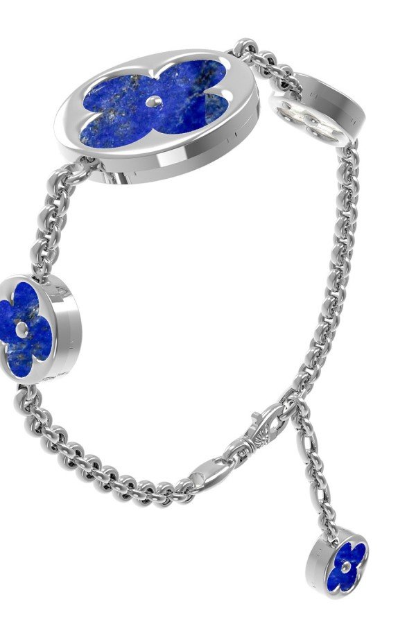 Браслет из белого золота c лазуритом и перламутром