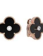 Серьги из золота c бриллиантами и ониксом