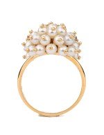 Кольцо из золота c эмалью и жемчугом