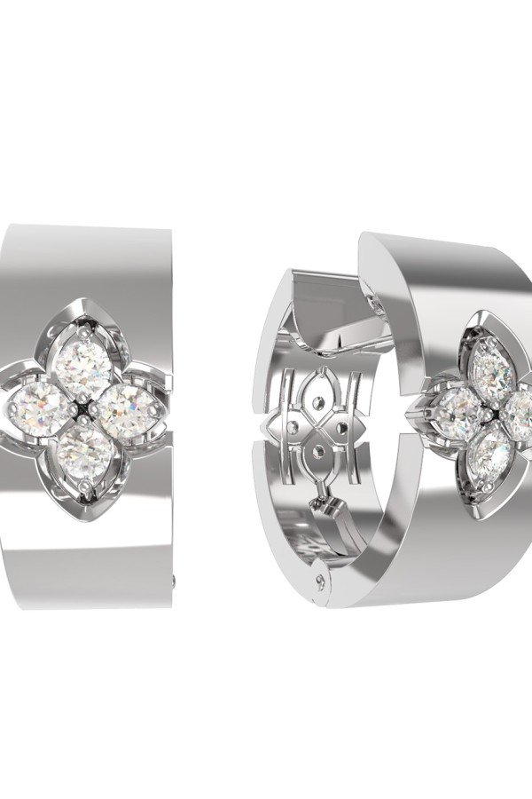 Серьги из белого золота c бриллиантами