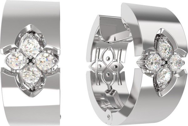 Серьги из белого золота c бриллиантами
