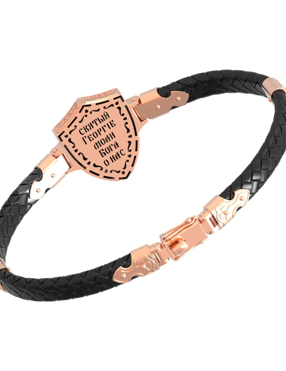 Браслет из золота c шнурком и ониксом