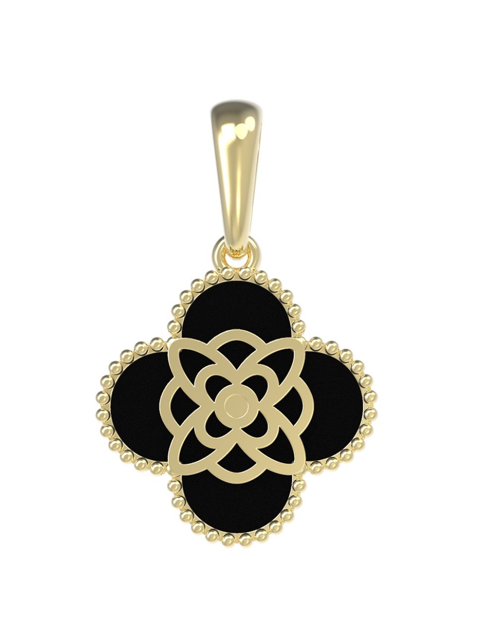 Подвеска из лимонного золота c бриллиантами и ониксом