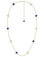 Колье из лимонного золота c лазуритом и перламутром