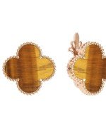 Серьги из золота c тигровым глазом