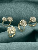 Кольцо из лимонного золота c бриллиантами