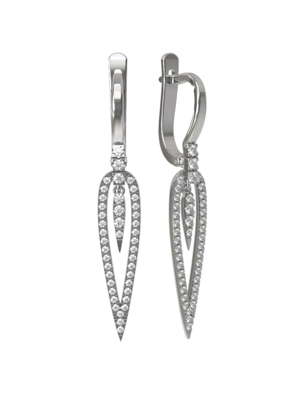 Серьги из белого золота c бриллиантами