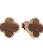 Серьги из золота c тигровым глазом