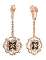 Серьги из золота c ониксом и перламутром