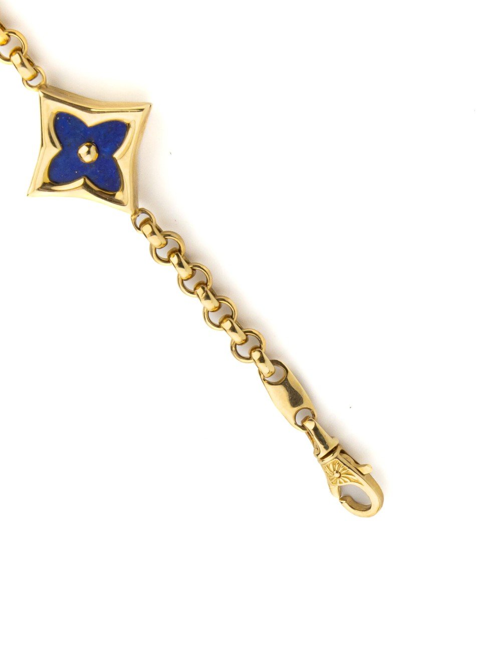 Браслет из лимонного золота c лазуритом и перламутром