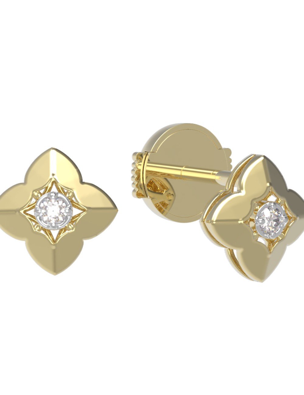 Серьги из лимонного золота c бриллиантами