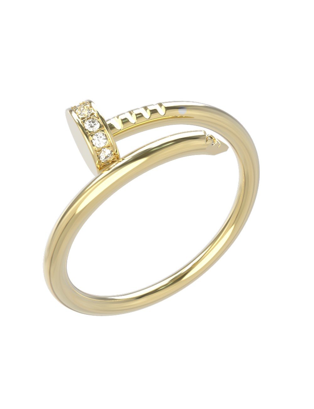 Кольцо из лимонного золота c бриллиантами