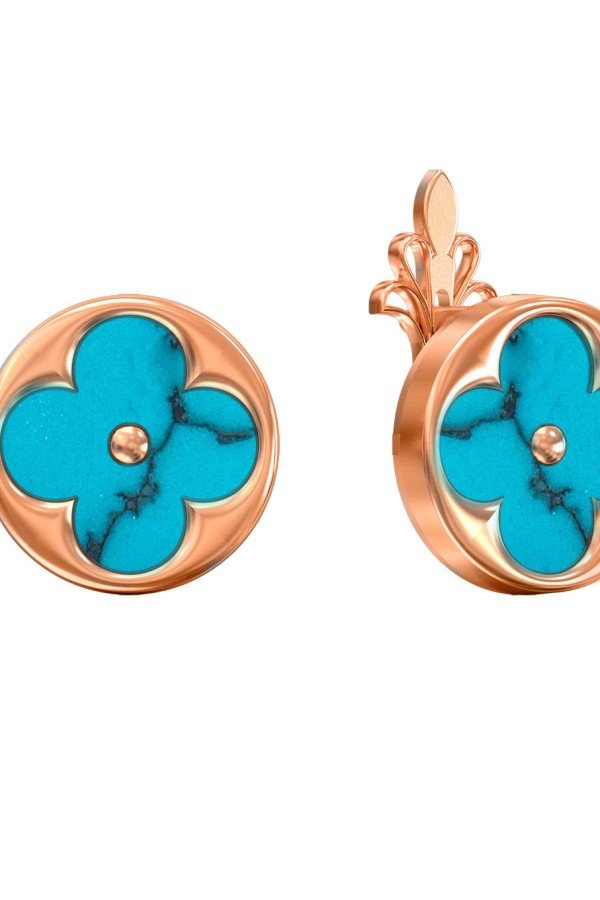 Серьги из золота c бирюзой