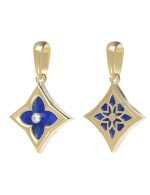 Подвеска из лимонного золота c бриллиантами и лазуритом