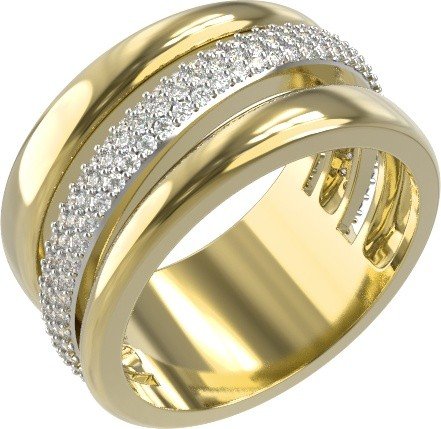 Кольцо из лимонного золота c бриллиантами