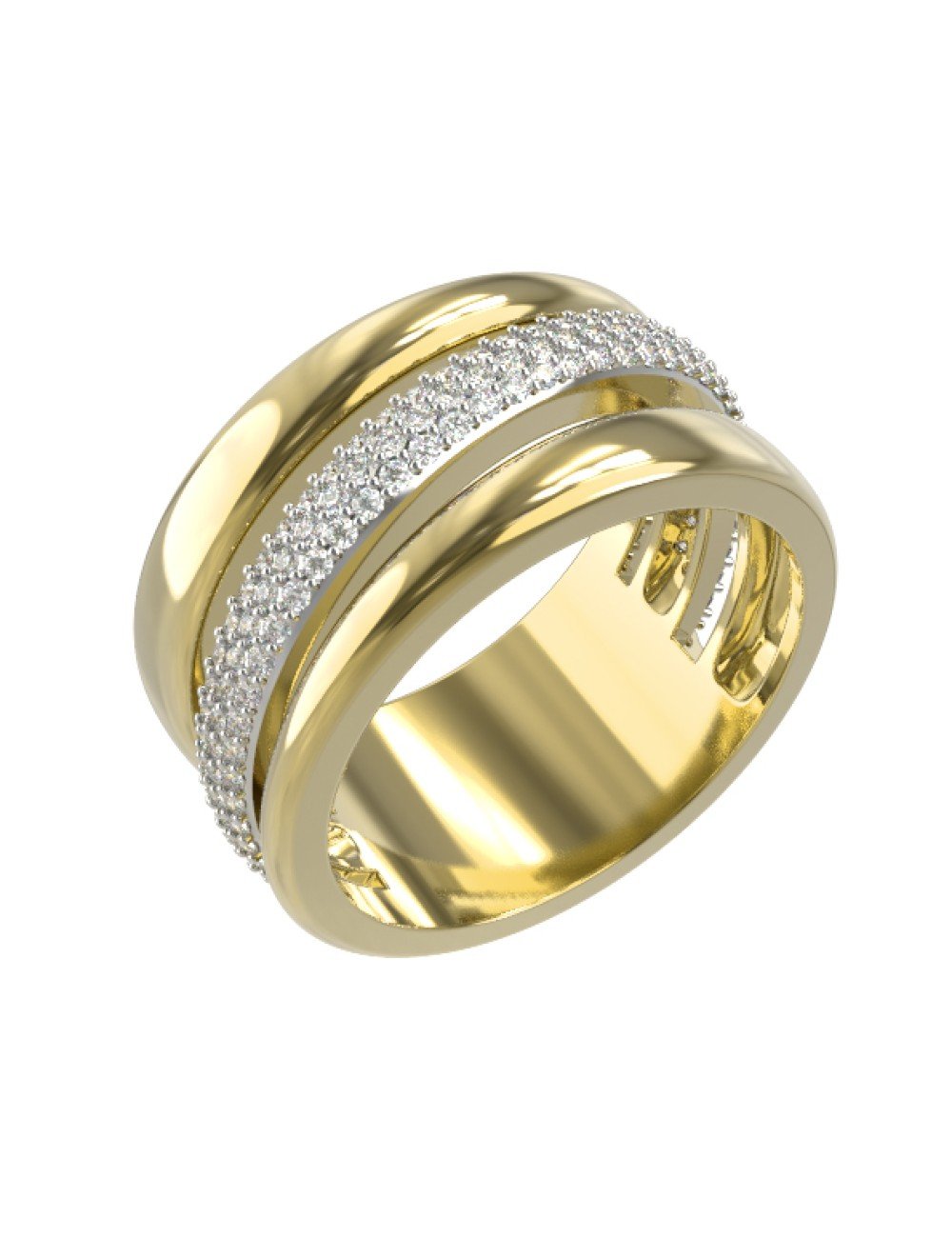 Кольцо из лимонного золота c бриллиантами